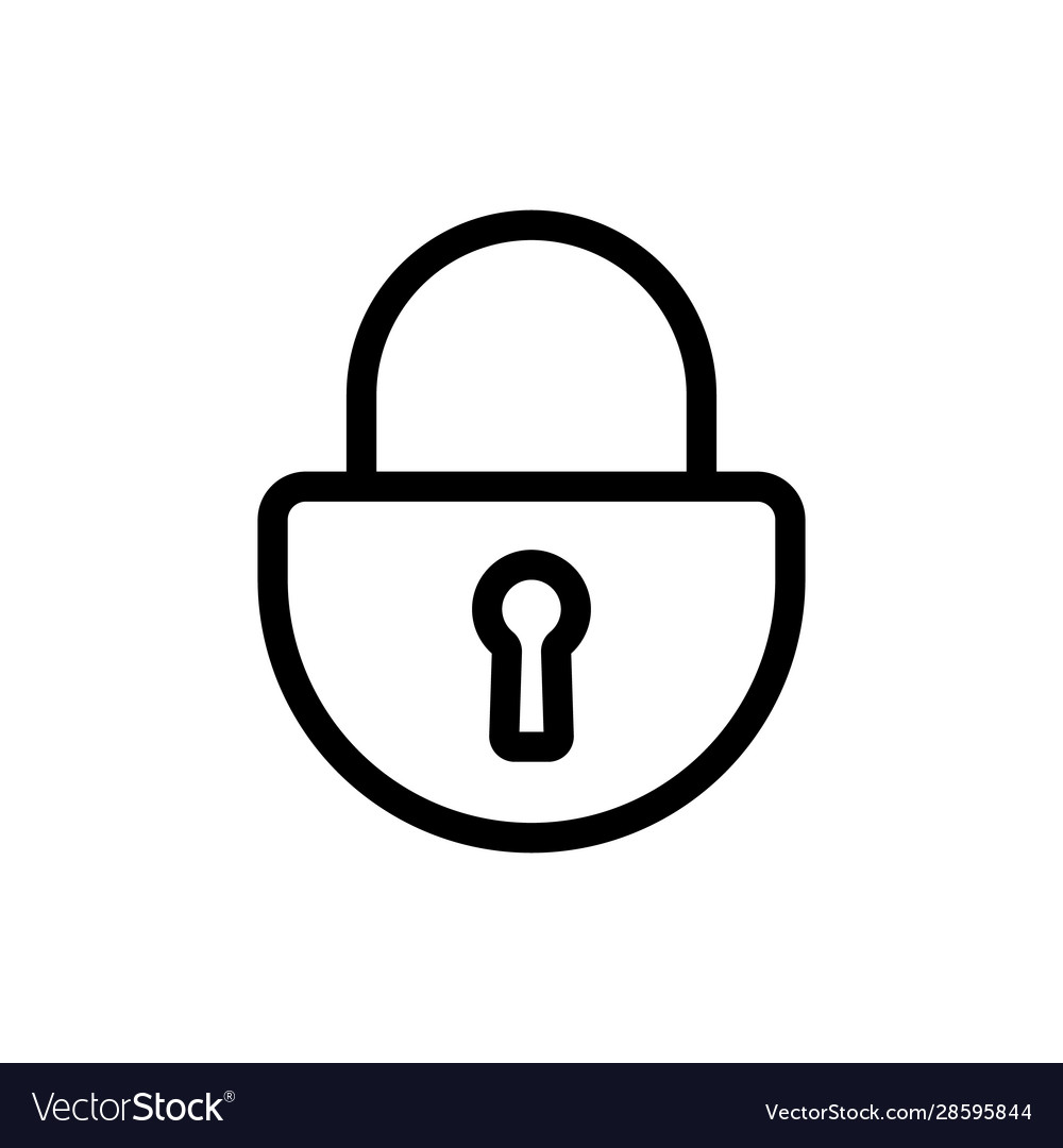 Lock for door icon isolated contour