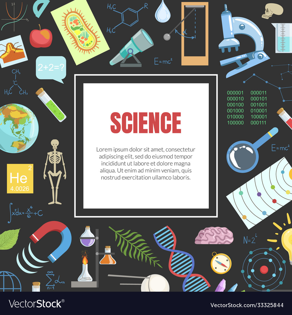 Science banner template with square frame Vector Image For Science Fair Banner Template