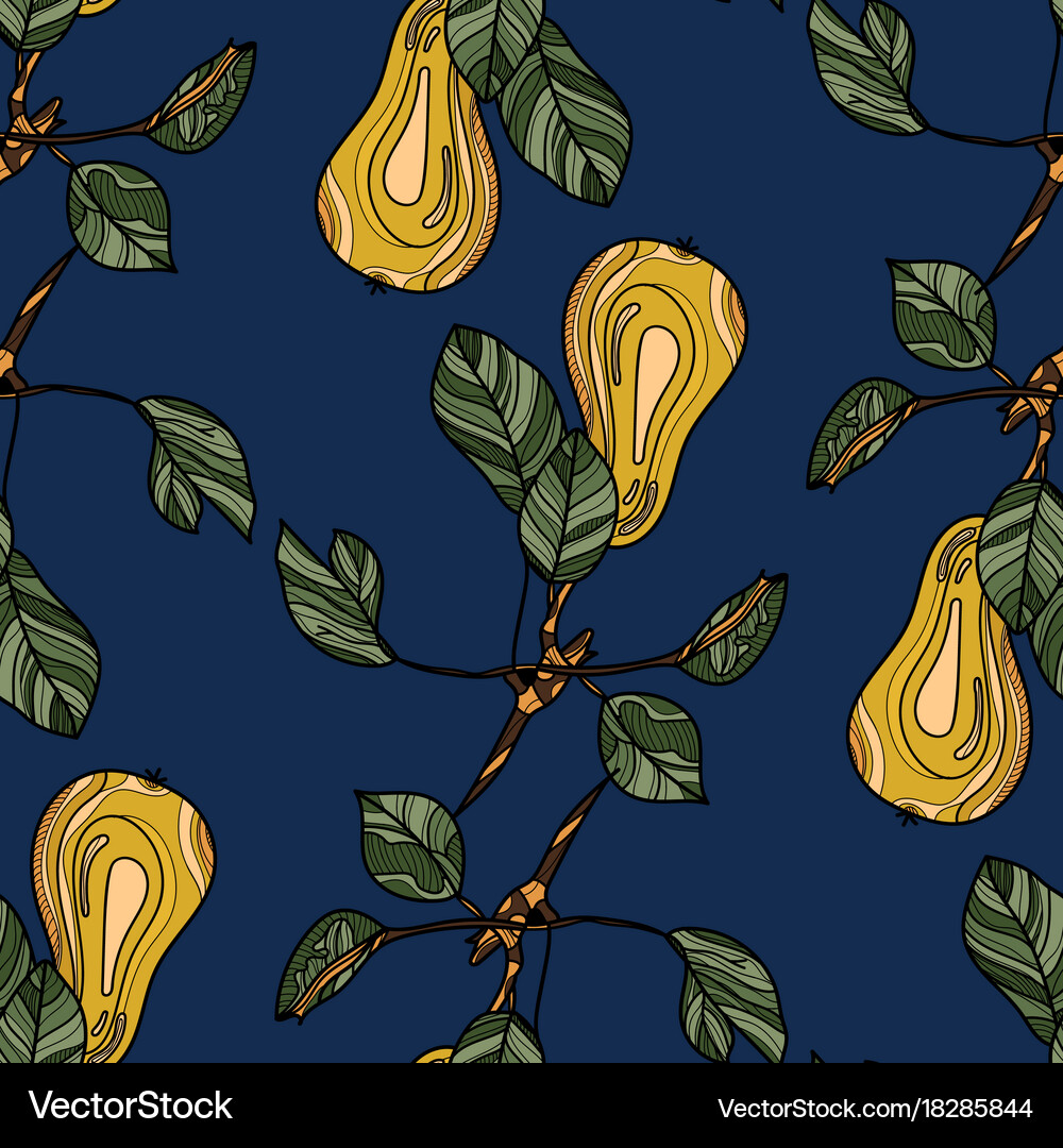 Seamless pattern with pears Royalty Free Vector Image