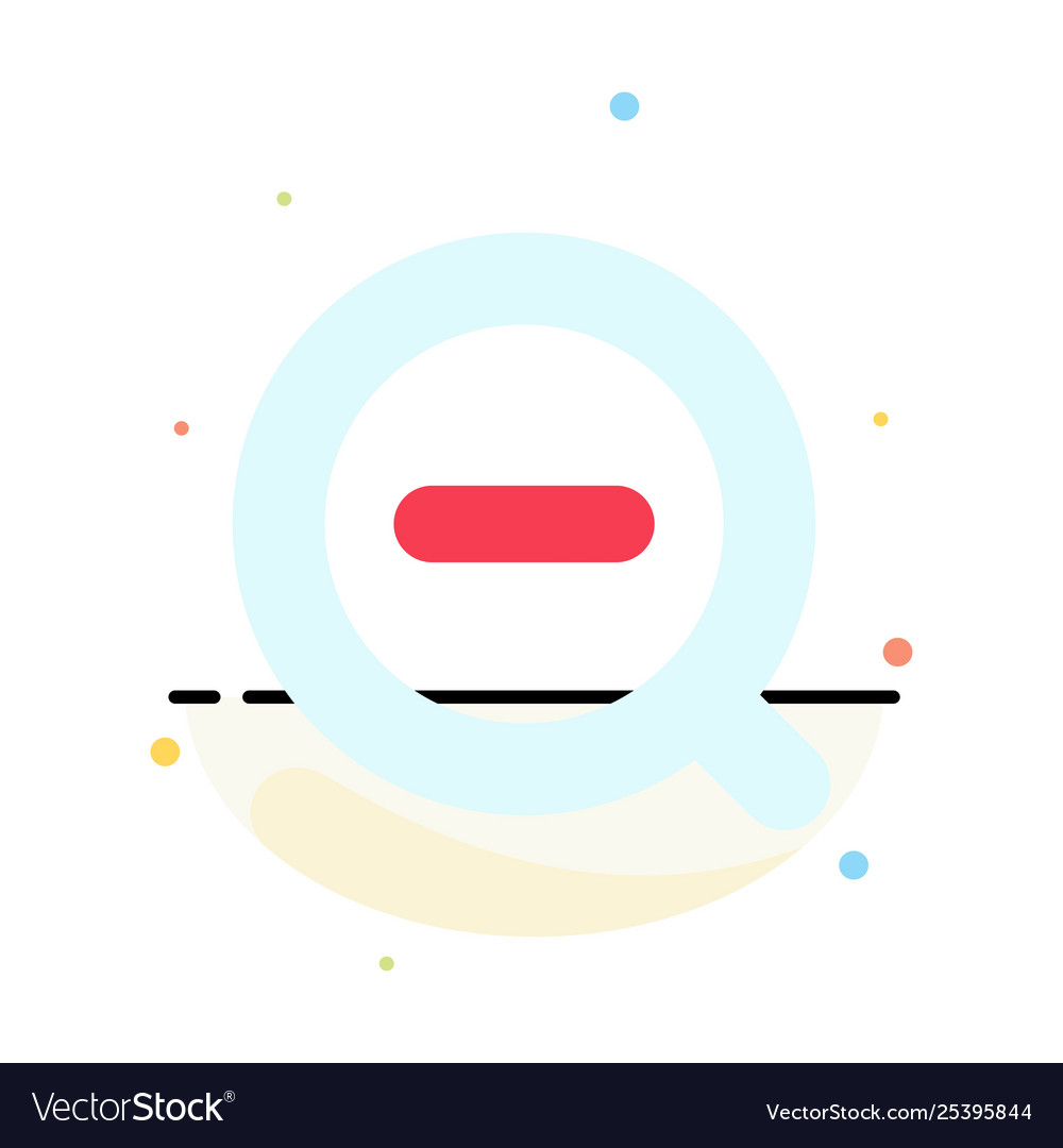 Search less remove delete abstract flat color vector image Search less remove delete abstract flat color