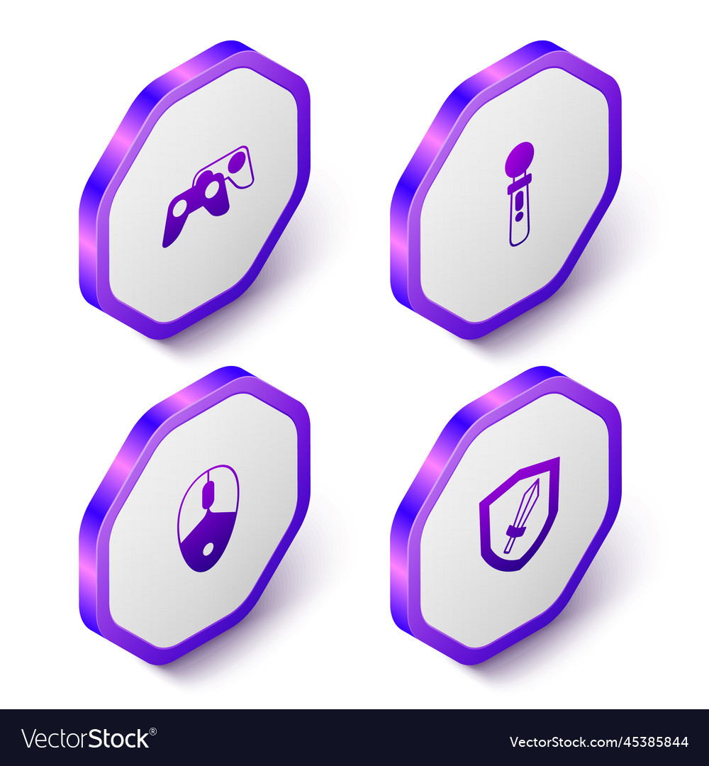 Set isometric game controller or joystick vr vector image Set isometric game controller or joystick vr
