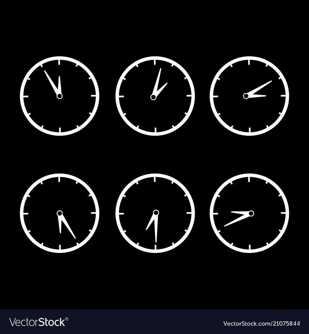 Set of clocks time icons