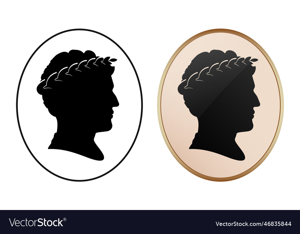 Silhouette Porträt des Kaisers Herrscher in schwarz oval vector image Silhouette Porträt des Kaisers Herrscher in schwarz oval