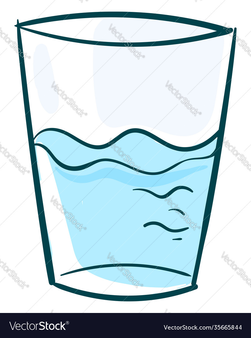 Small glass water on a white background Royalty Free Vector