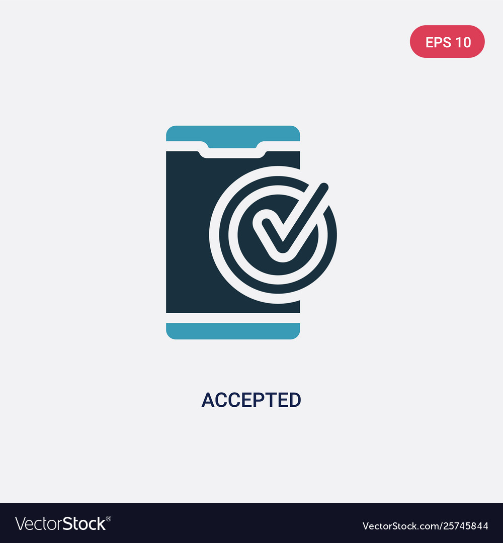 Two color accepted icon from mobile app concept Vector Image Two color accepted icon from mobile app concept