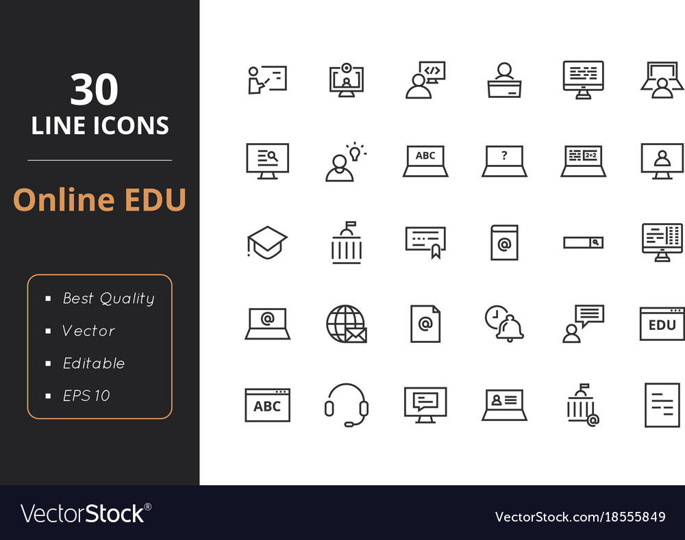 30 Modern Education Line Icons