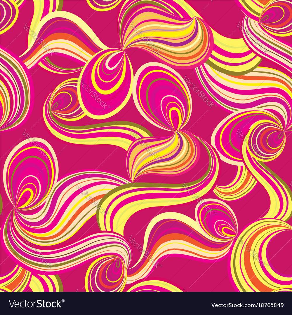 Abstract wave line and loops seamless pattern