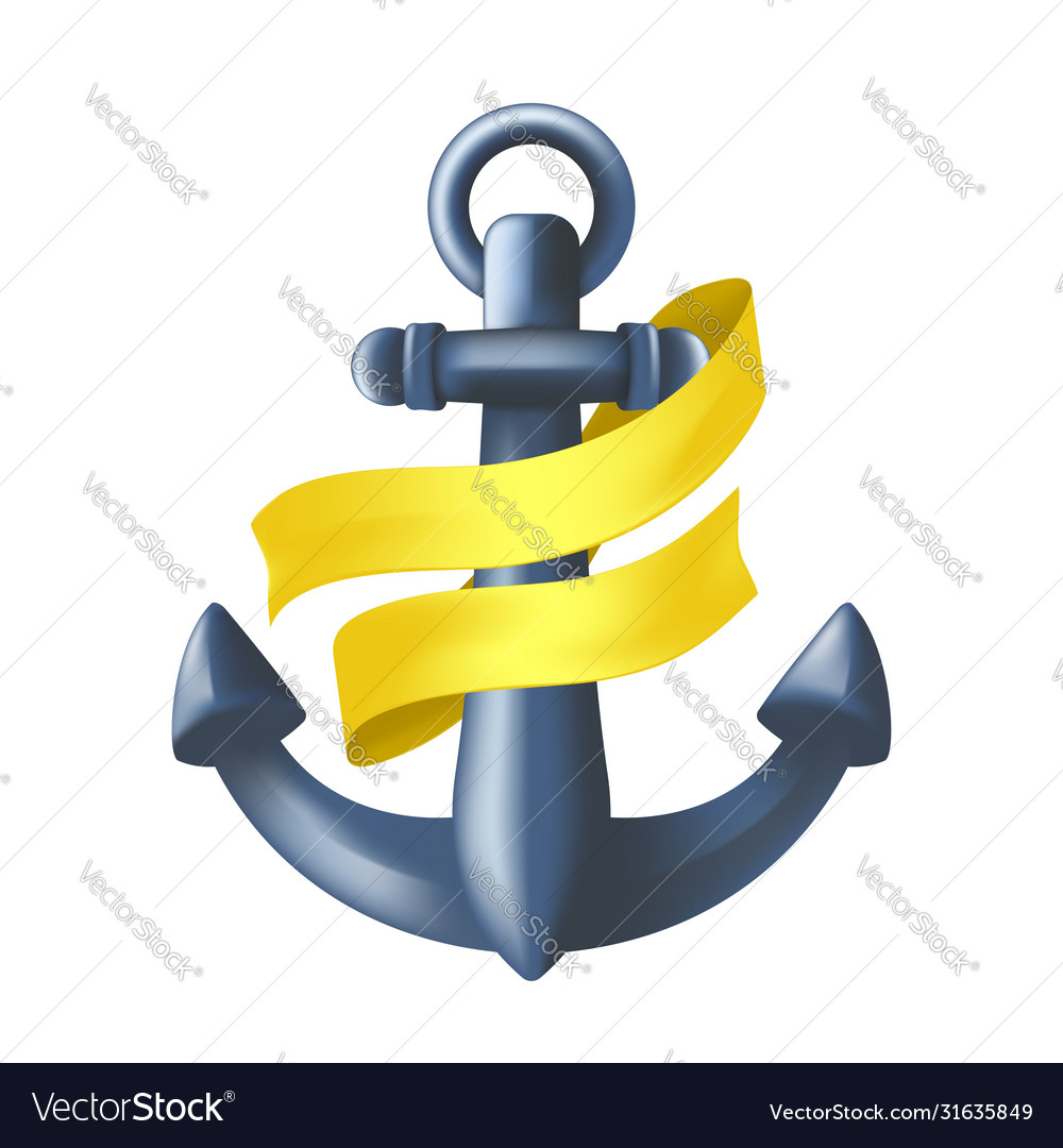 Antique Blue Maritime Anker mit Ribbon