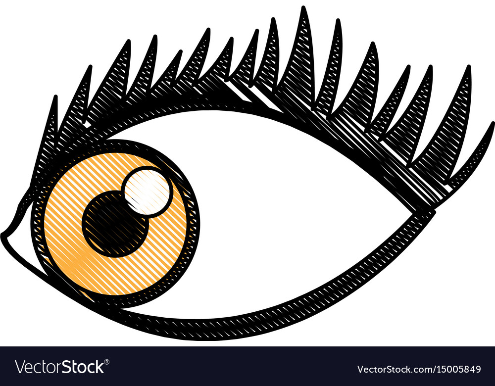 Cartoon eye human look watch icon