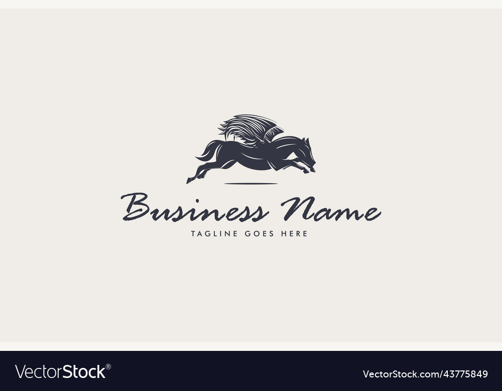 Classic horse logo with wings