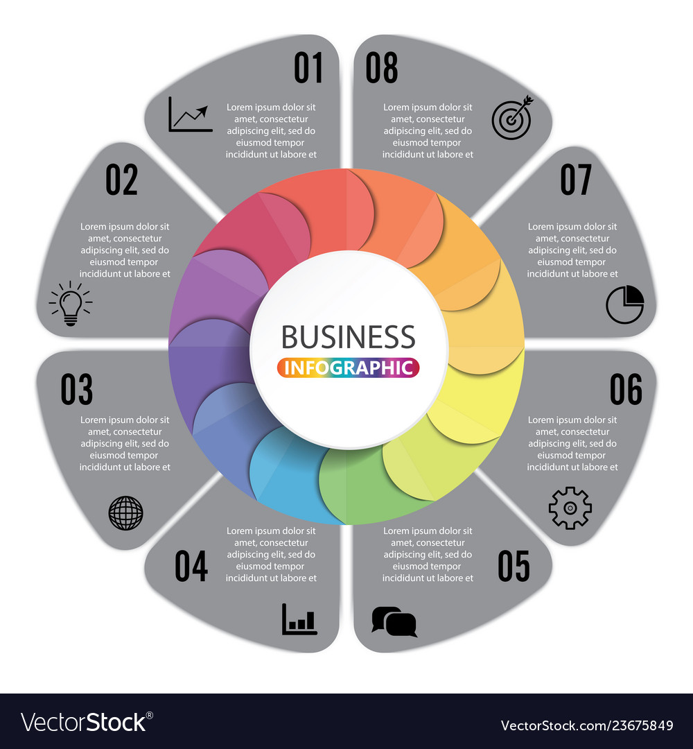 Connected polygon infographic diagram circular Vector Image