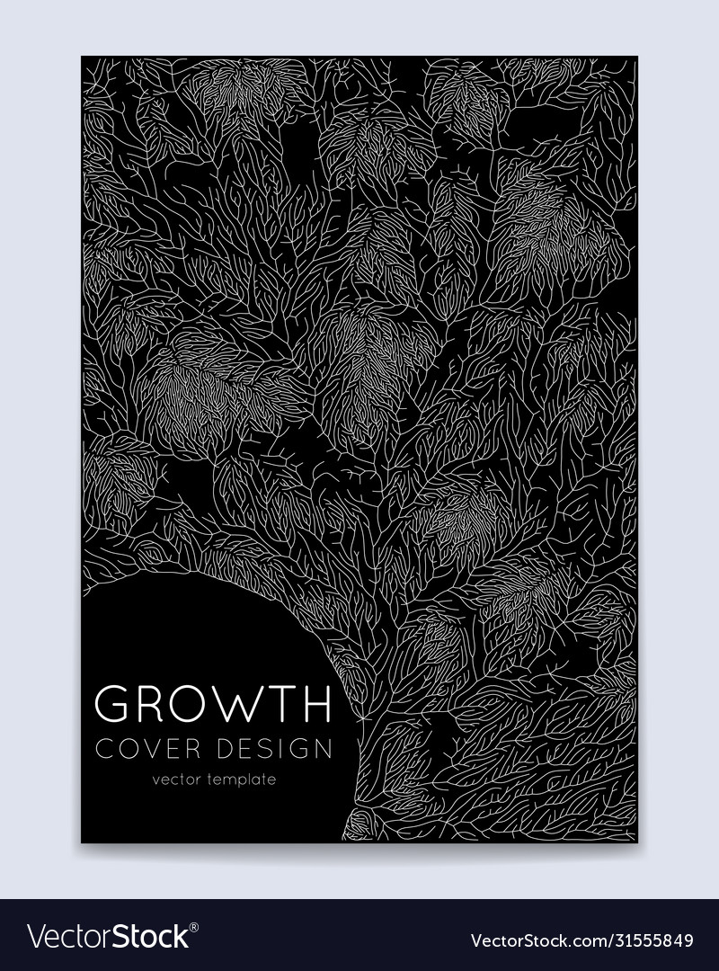 Cover with generative branch growth pattern vector image Cover with generative branch growth pattern