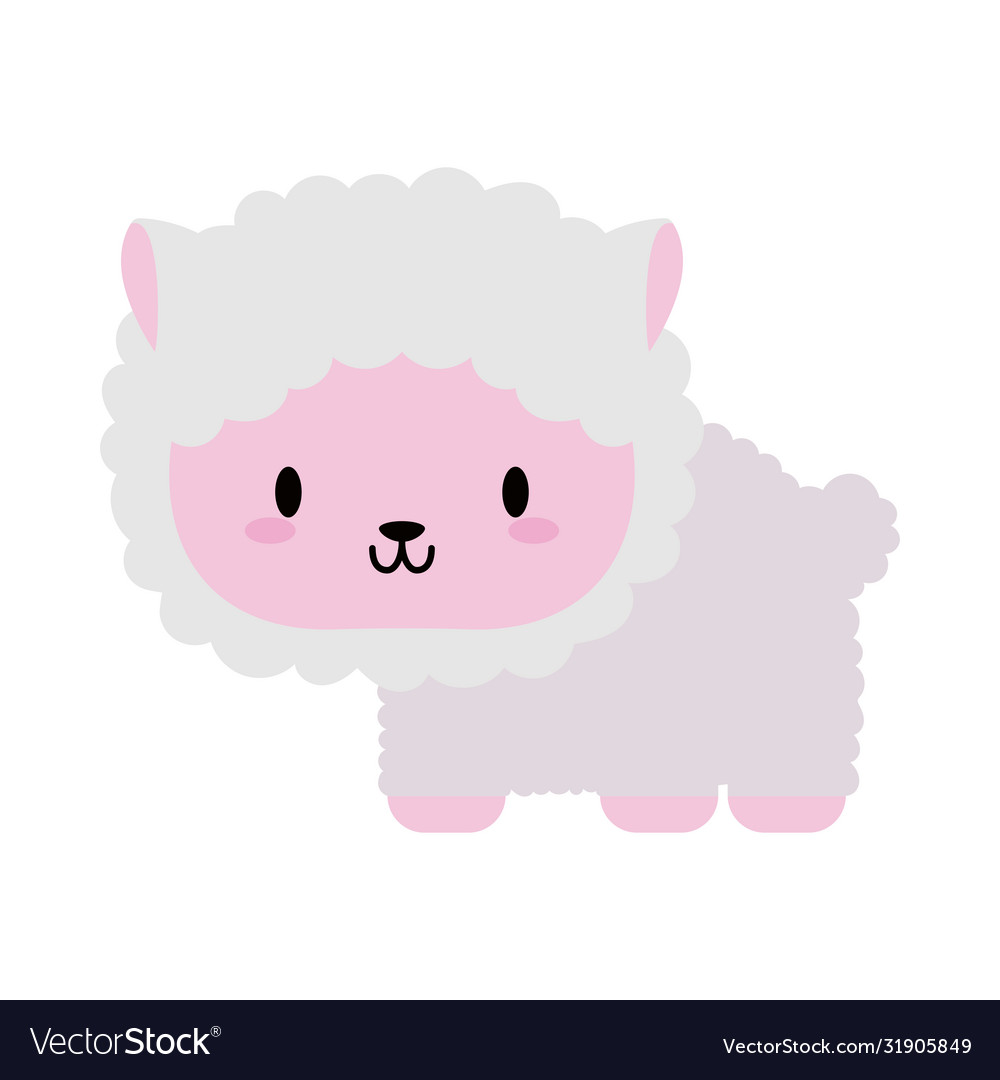 Cute sheep baby kawaii flat style icon