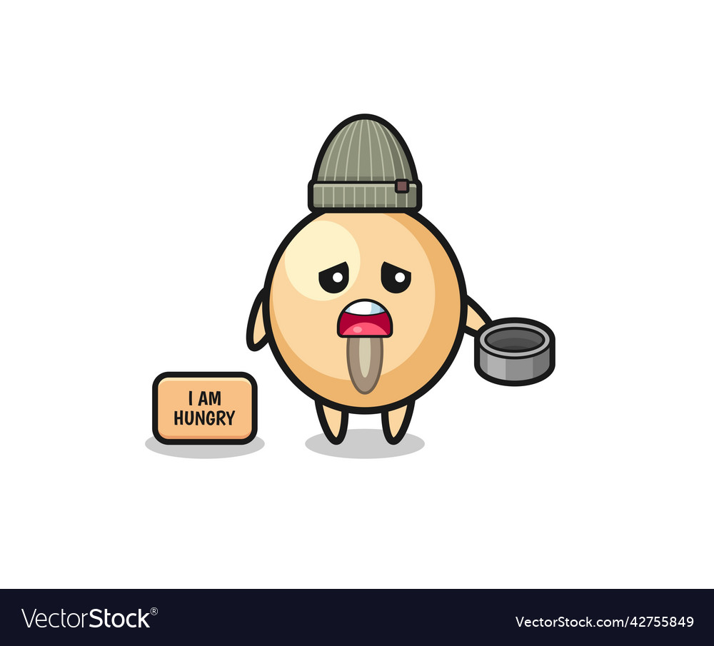 Cute soy bean beggar cartoon character