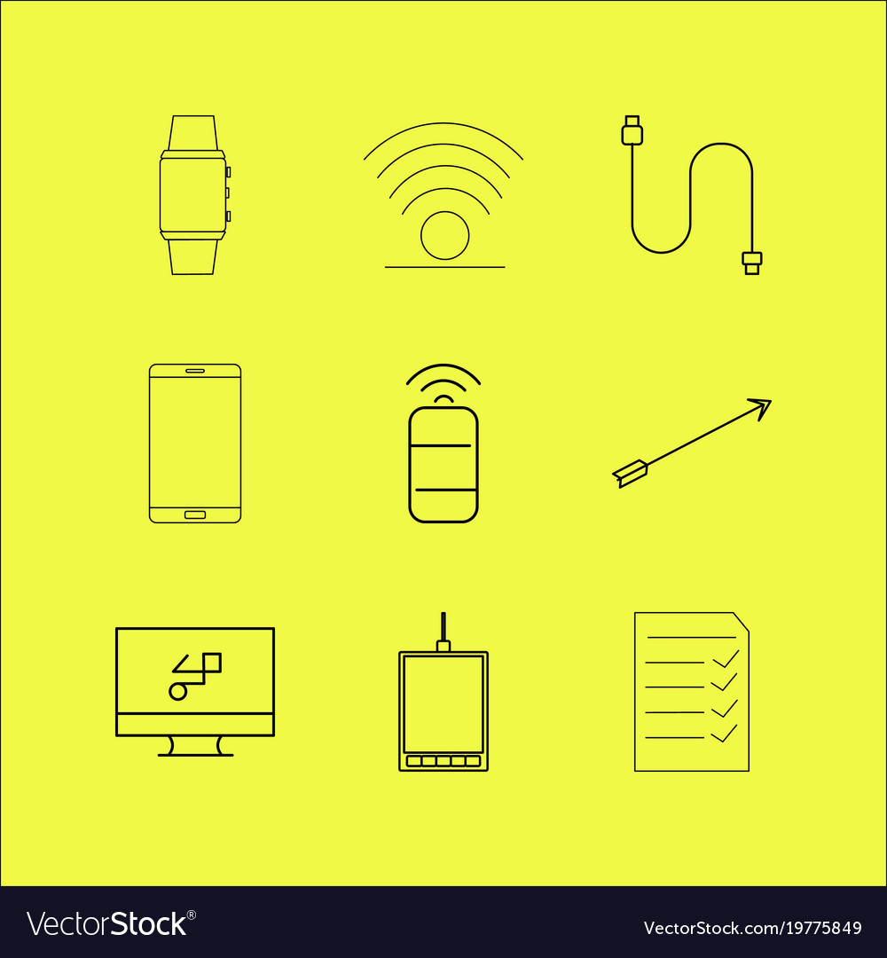 Devices linear icon set simple outline icons
