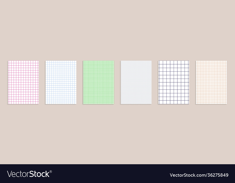 Grid paper set abstract squared background vector image Grid paper set abstract squared background