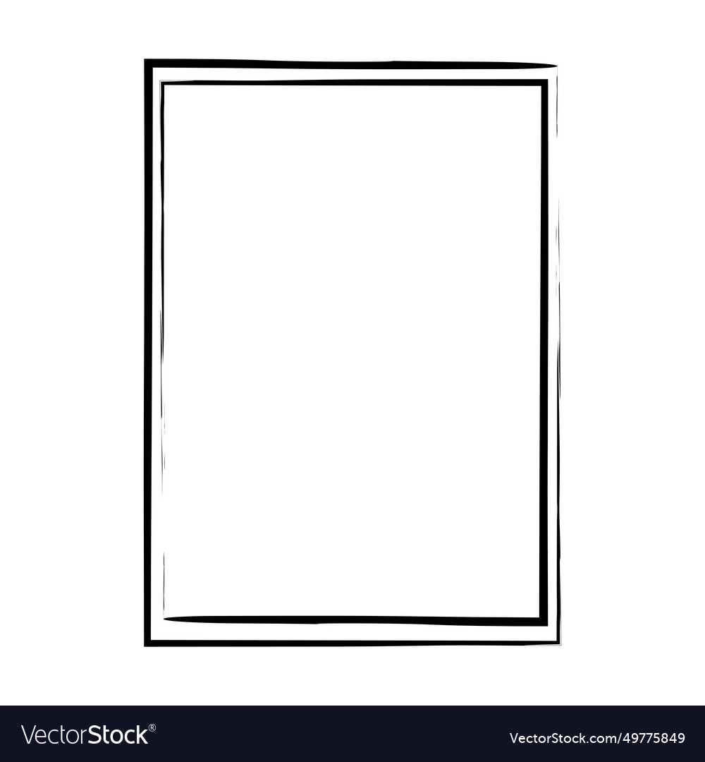 Grunge frame shape icon vertical rectangle Vector Image