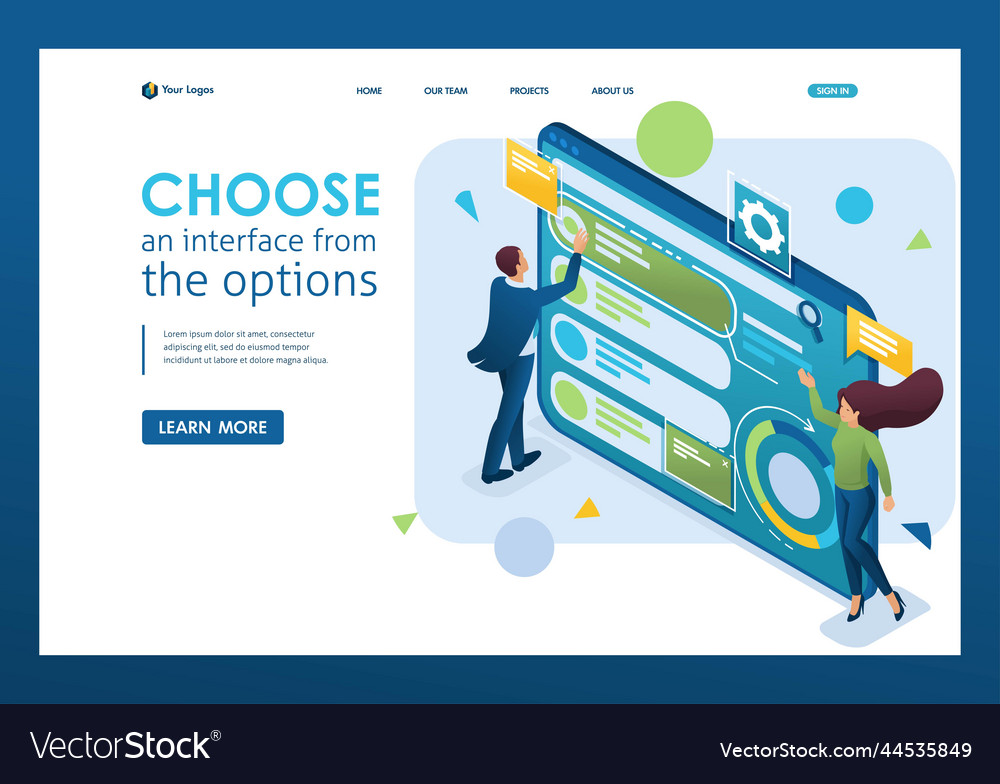 Man chooses the interface from options