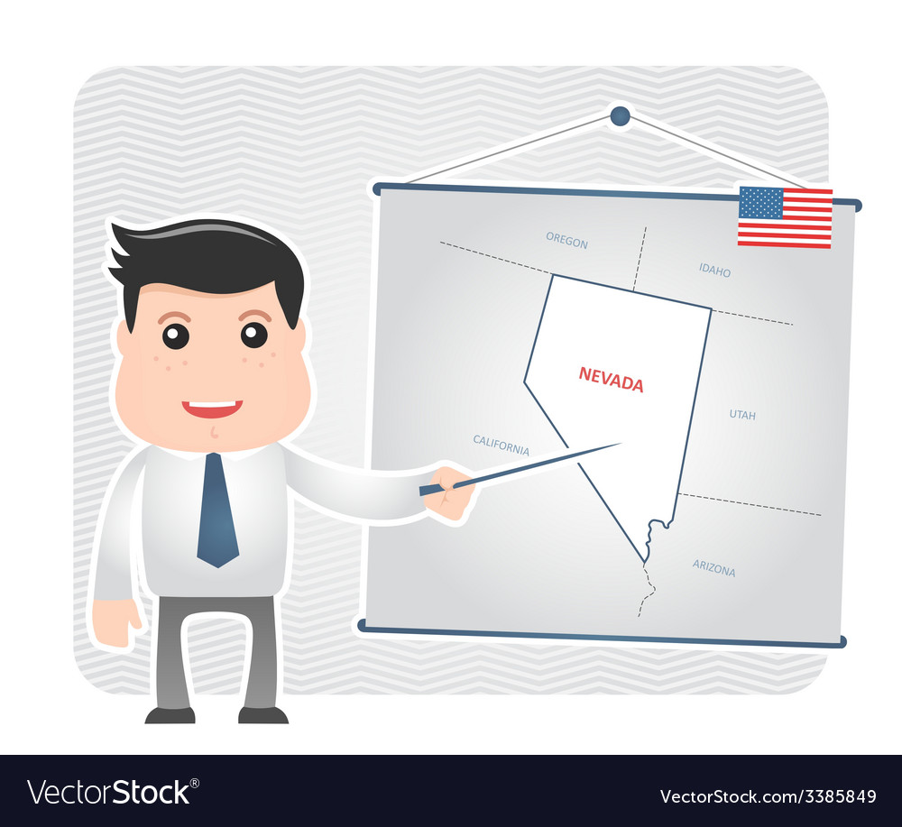 Man with a pointer points to map of nevada