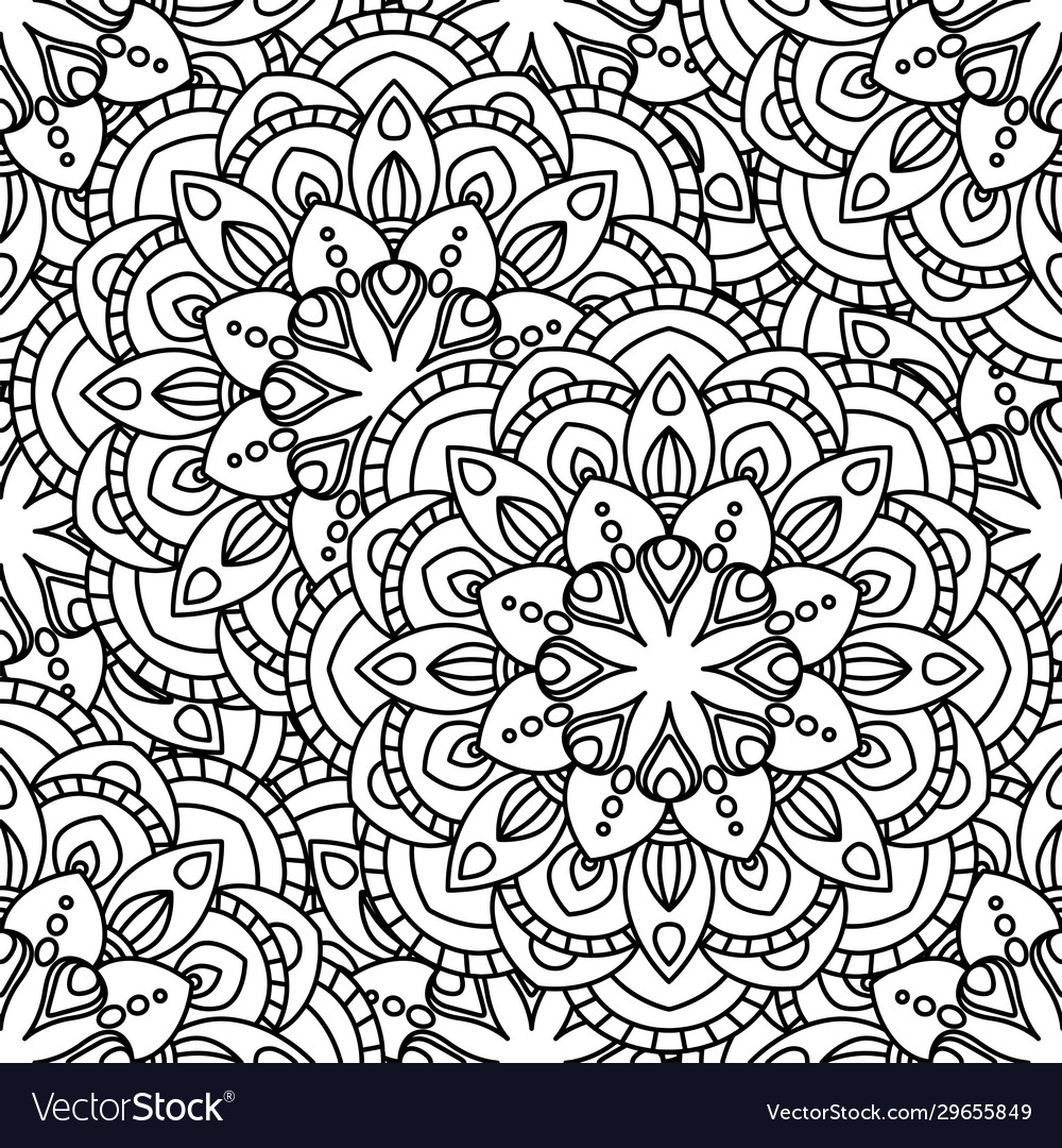 Mandala seamless pattern Royalty Free Vector Image