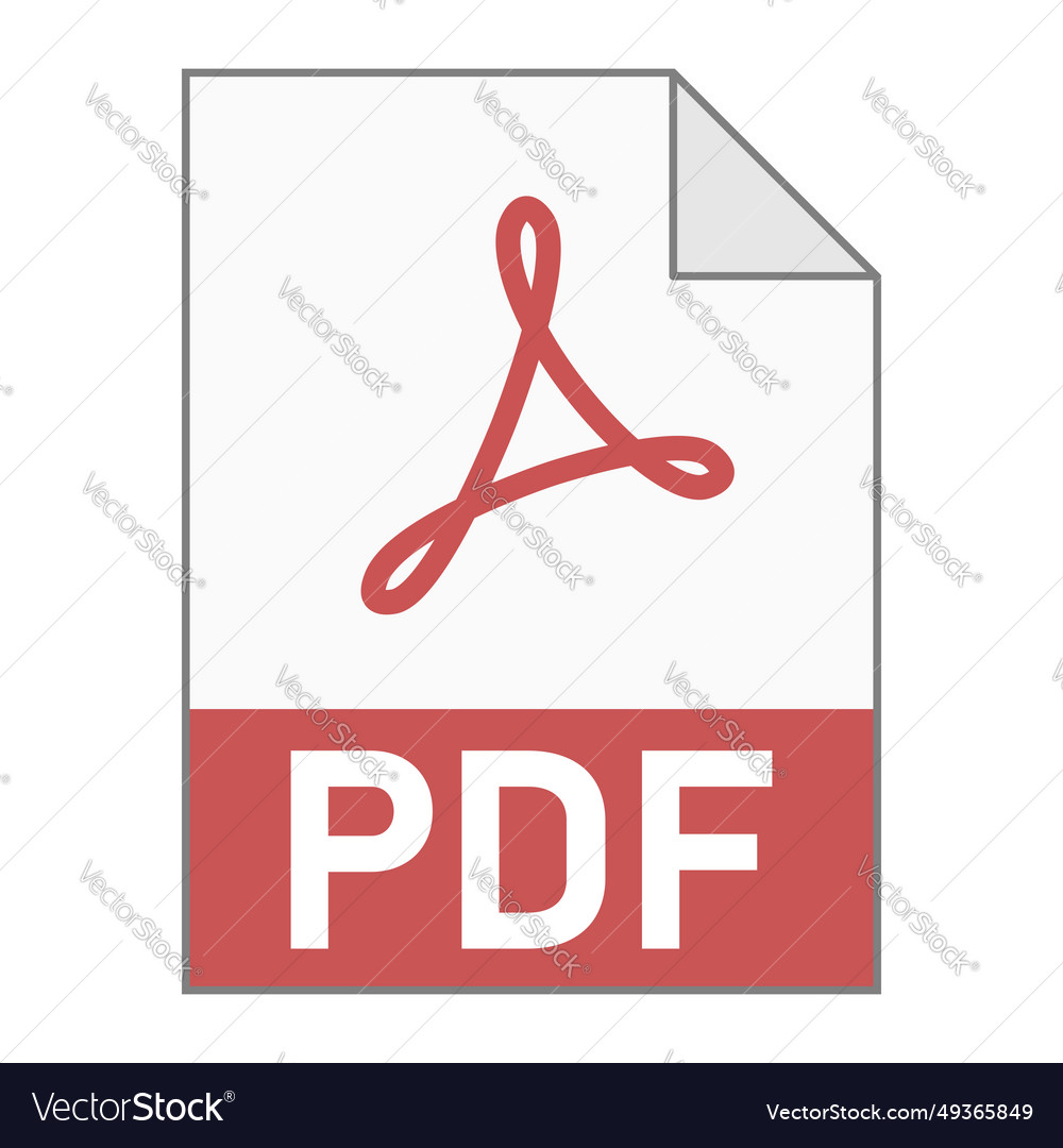 Modern flat design of pdf file icon for web vector image Modern flat design of pdf file icon for web