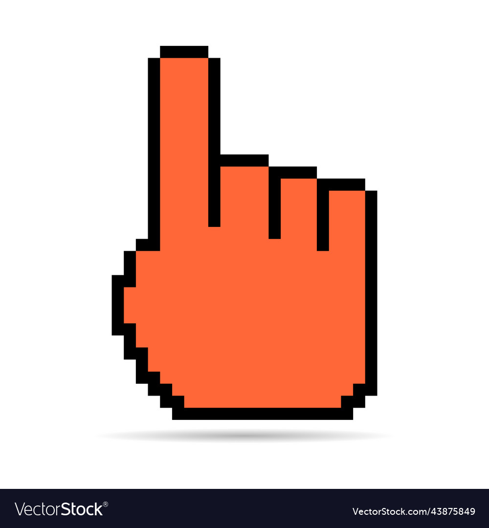 Mouse cursor pixel shadow icon web click symbol