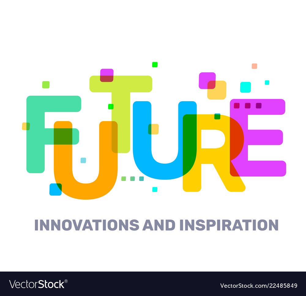 Multicolor Future Business Word Lettering Vector Image