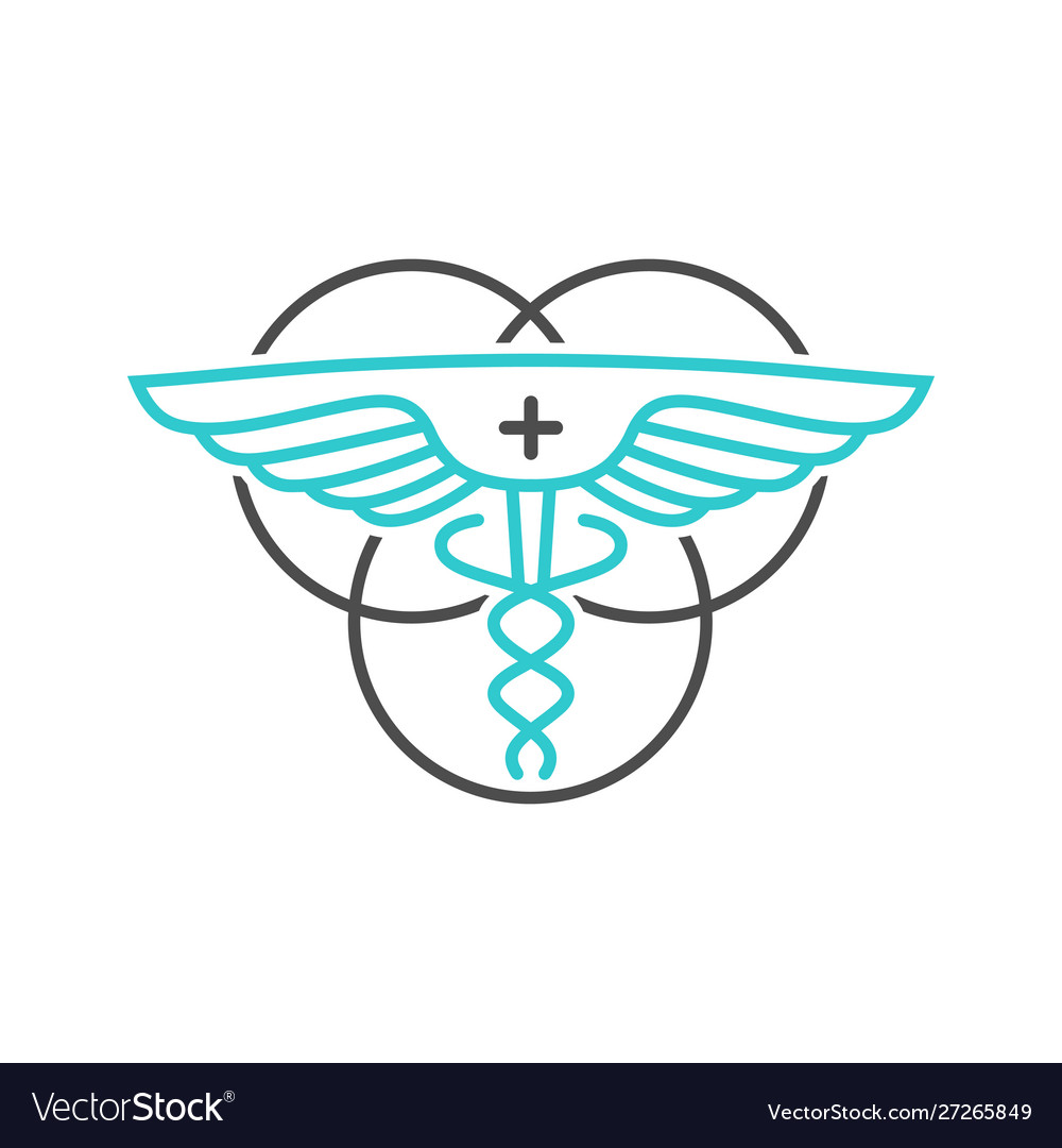 Outline logo design circle health symbol Vector Image