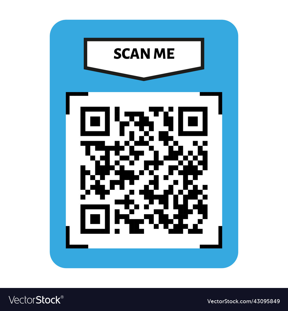 Scannen Sie mich qr Code Design für Zahlungstext vector image Scannen Sie mich qr Code Design für Zahlungstext