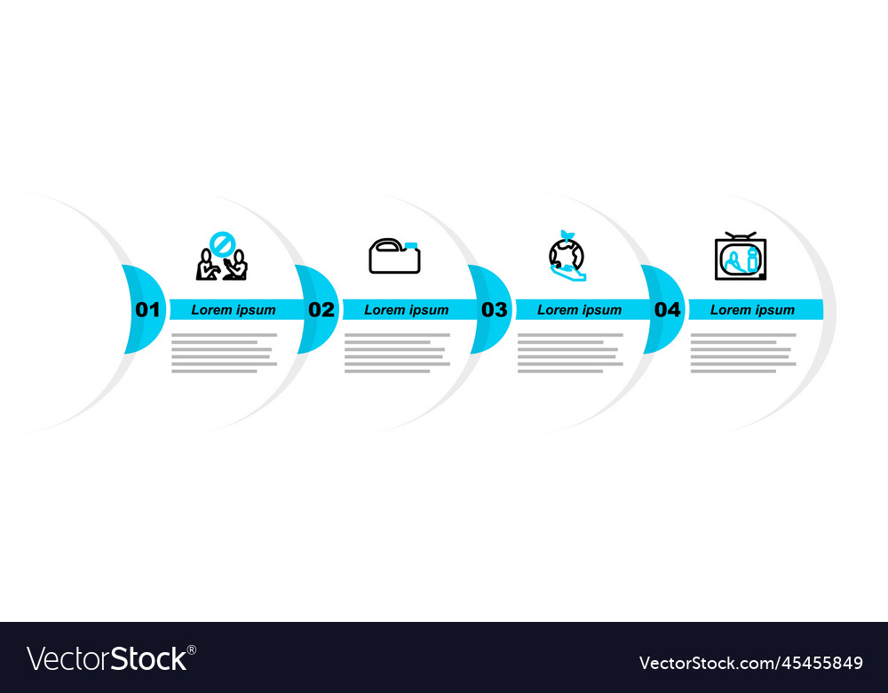 Set Line Stop Kunststoff Verschmutzung Hand halten vector image Set Line Stop Kunststoff Verschmutzung Hand halten