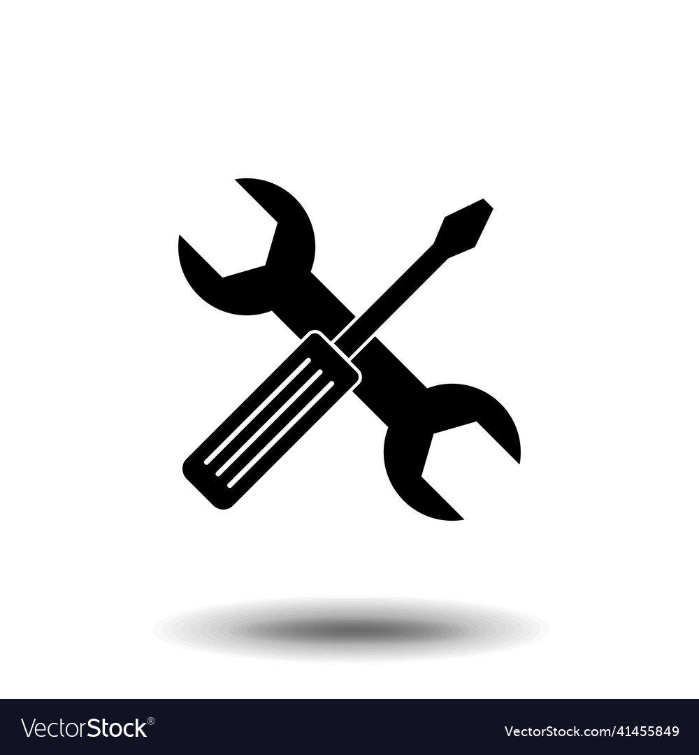 Spanner and screwdriver icon tools images style Vector Image