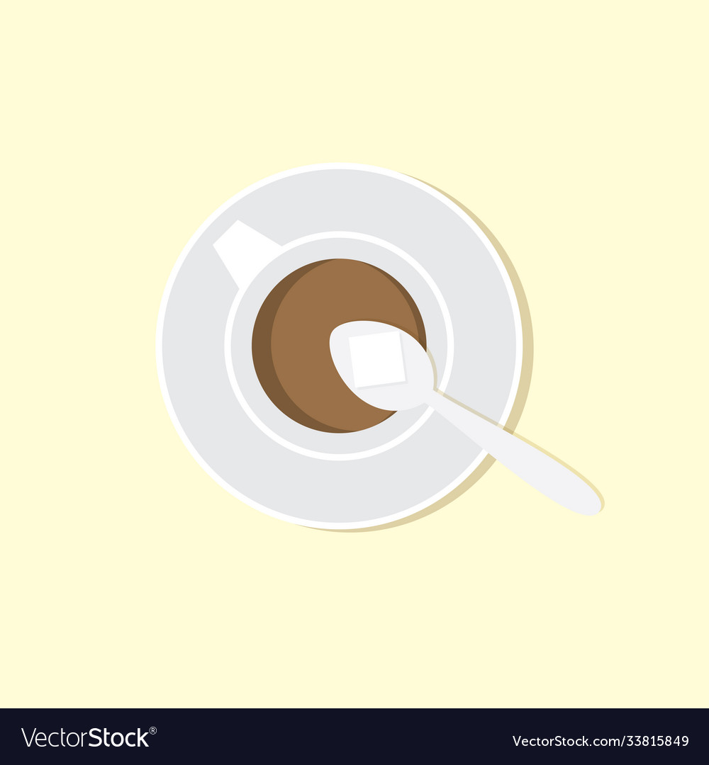 Top view a coffee mug