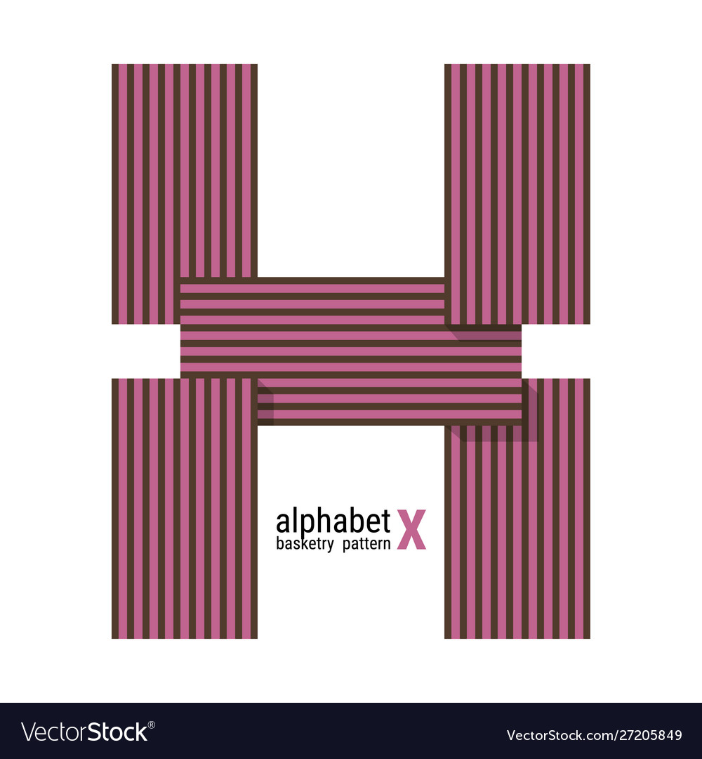 X - unique alphabet design with basketry pattern vector image X - unique alphabet design with basketry pattern