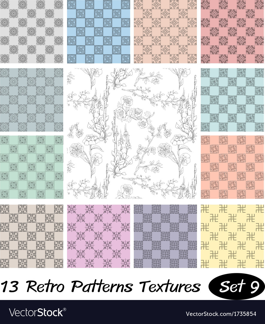 13 retro patterns textures set 9