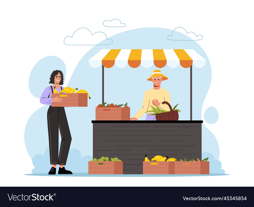 Farmers market concept Royalty Free Vector Image