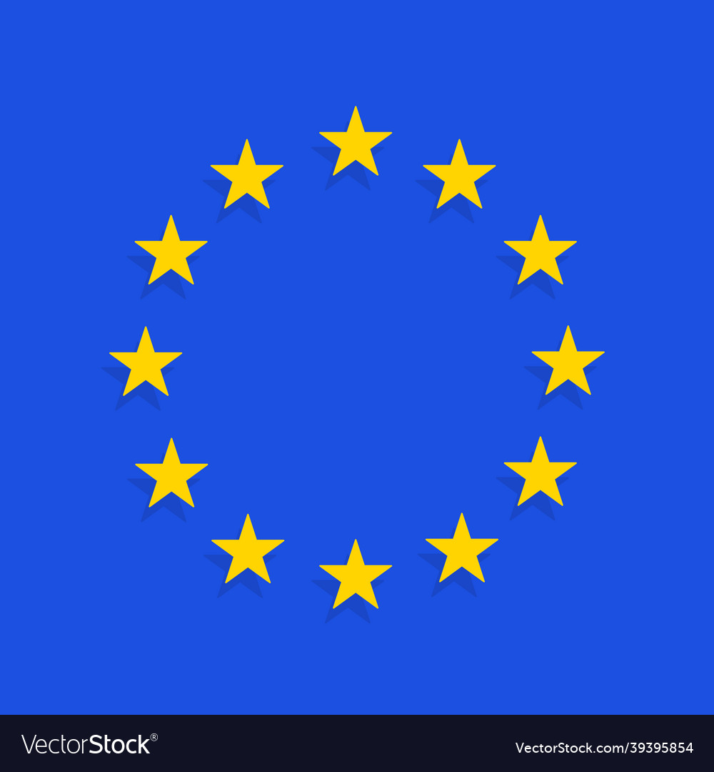 Flag of the european union blue background