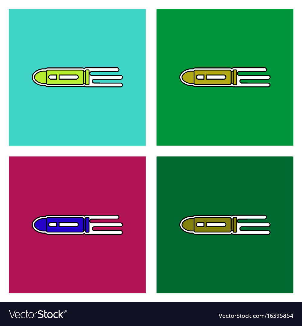Flat icon design collection flying bullet