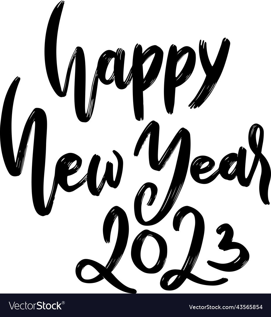 Happy new year 2023 modern brush lettering Vector Image