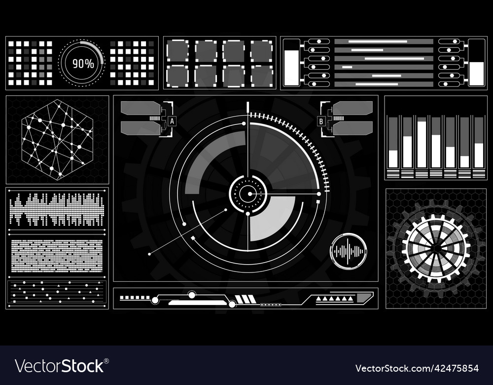 Hud futuristic user interface head up display vector image Hud futuristic user interface head up display