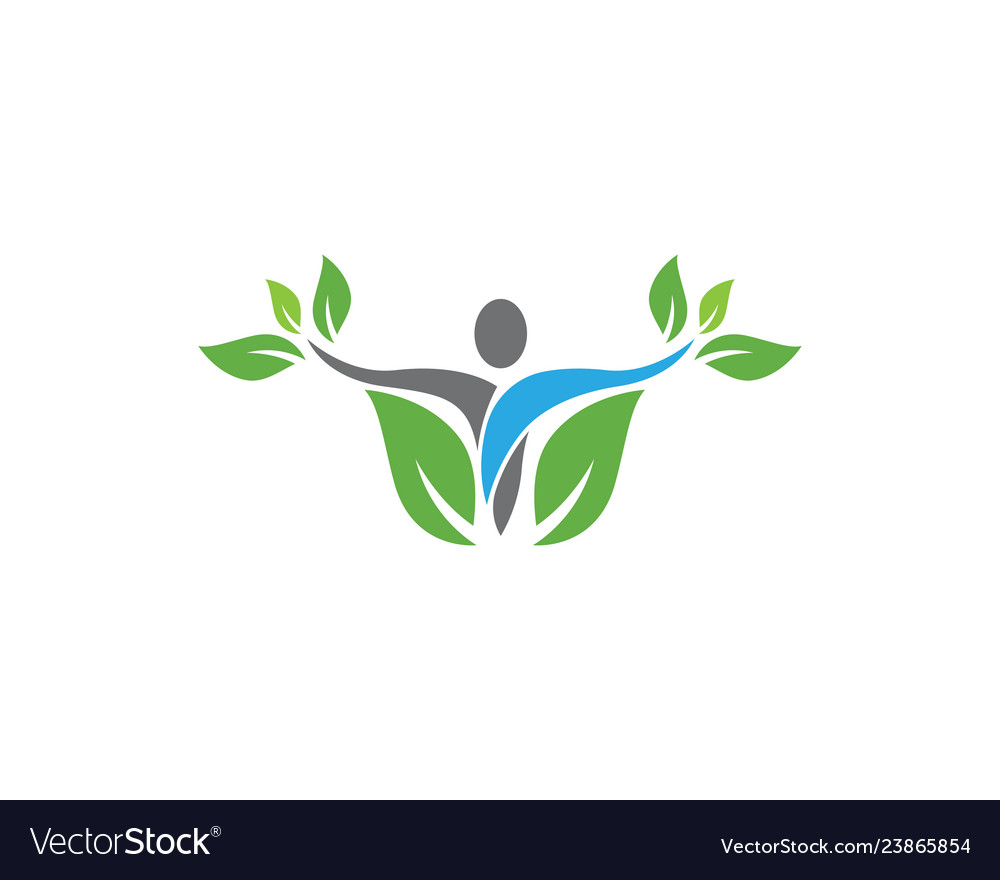 Human character logo sign Royalty Free Vector Image