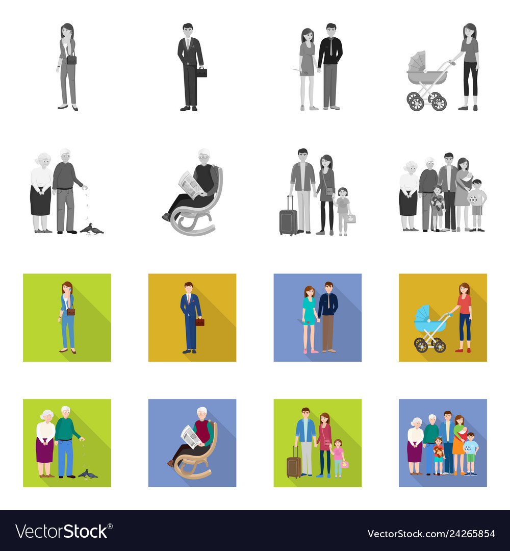 Isoliertes Objekt von Charakter und Avatar-Symbol-Set
