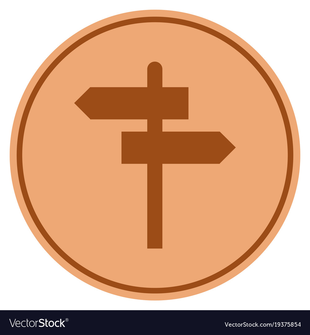 Map pointer bronze coin