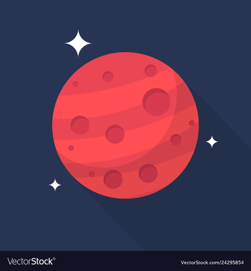 Mars icon set great flat icons with style Vector Image