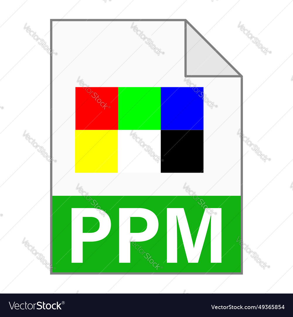 Modern flat design of ppm file icon for web Vector Image Modern flat design of ppm file icon for web