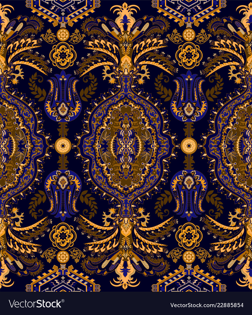 Seamless pattern indian floral ornament