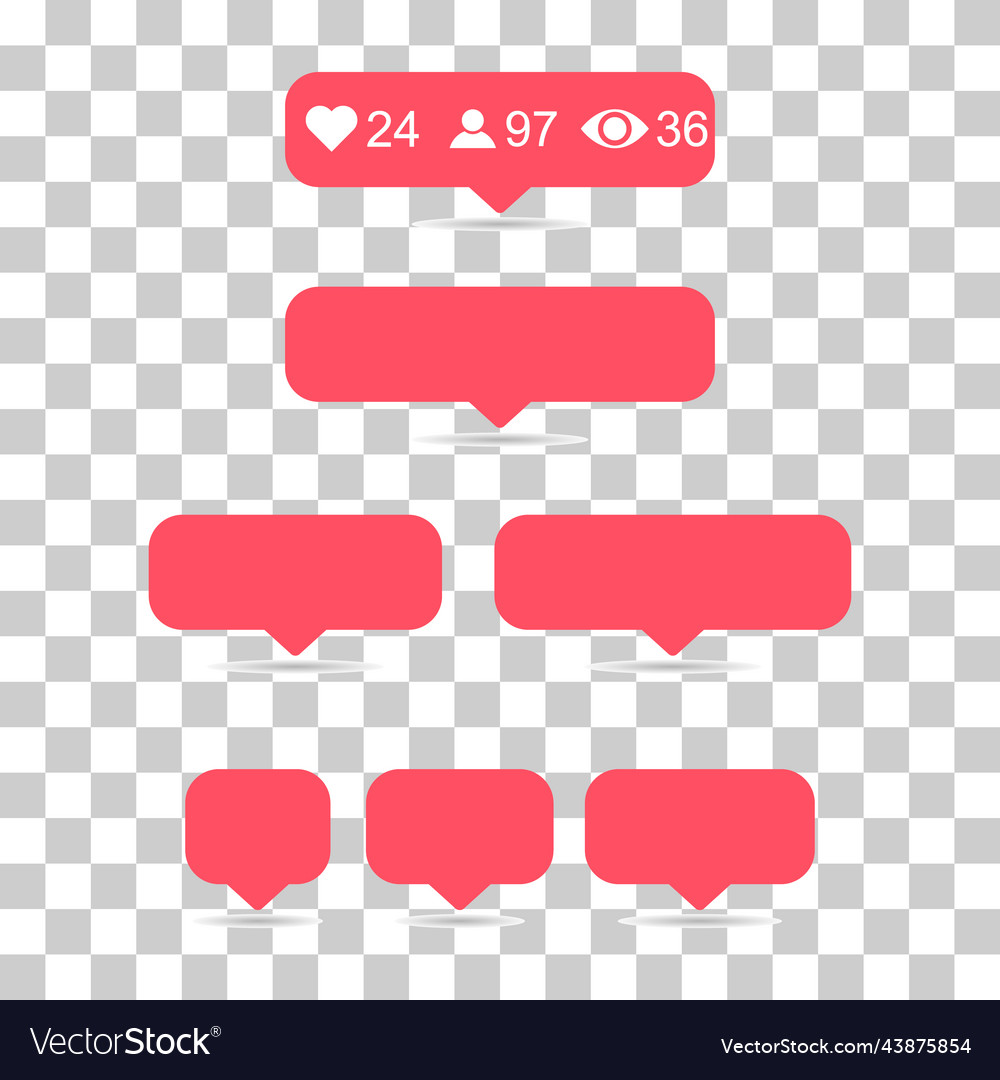 Set of interface buttons web design shadow social vector image Set of interface buttons web design shadow social
