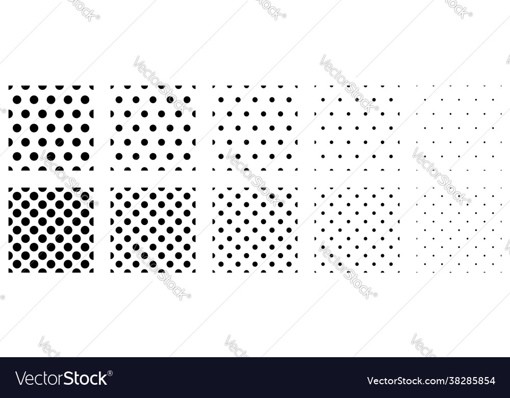 Set polka dots seamless pattern simplae