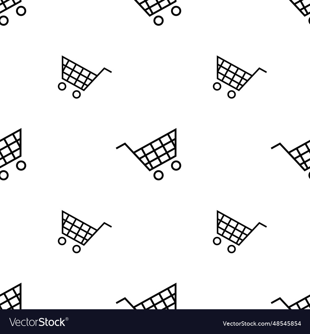 Shopping cart seamless pattern vector image Shopping cart seamless pattern
