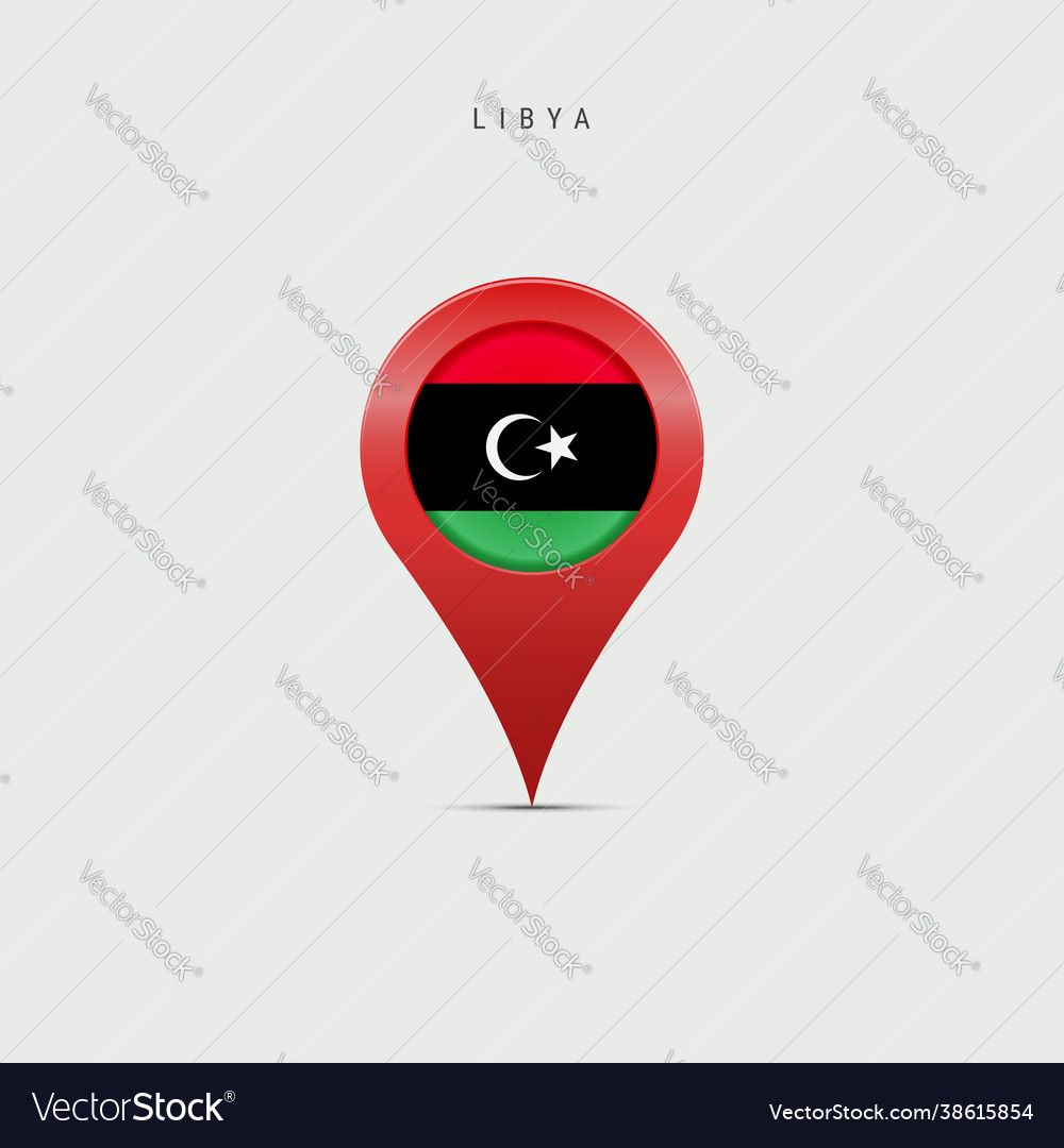 Teardrop map marker with flag libya Vector Image Teardrop map marker with flag libya