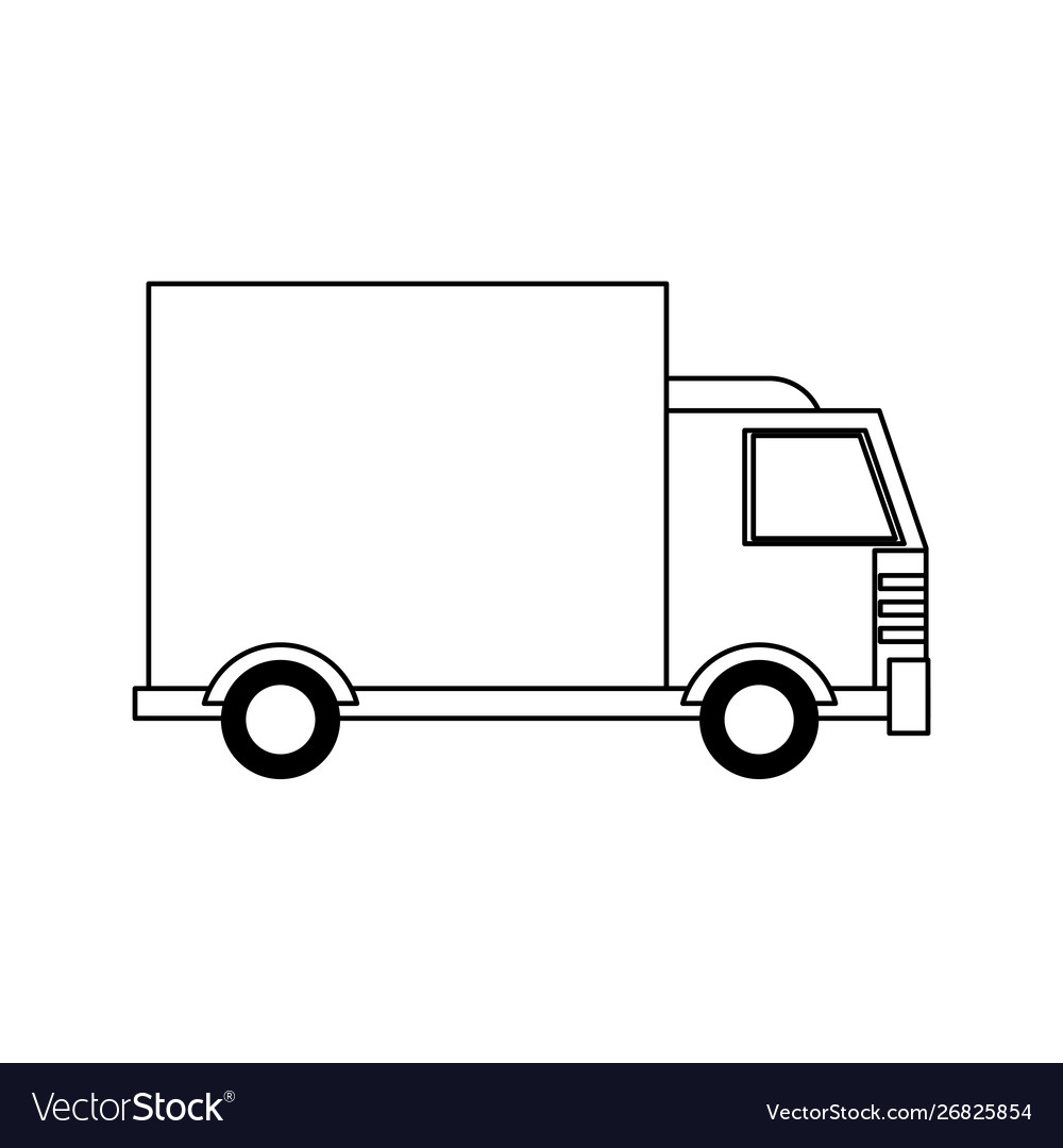 Truck transport merchandise vehicle cartoon Vector Image